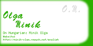 olga minik business card